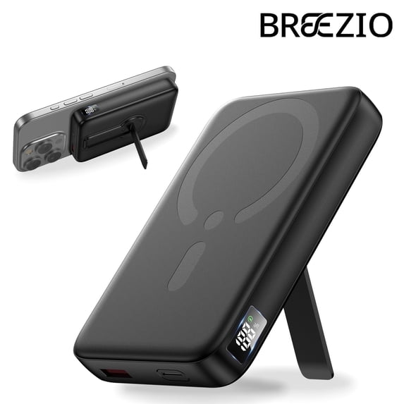 Magnetic Wireless Portable Charger, 12000mAh Power Bank, Fast Charging Battery Pack Compatible for iPhone 17/16/15/14/13, Black