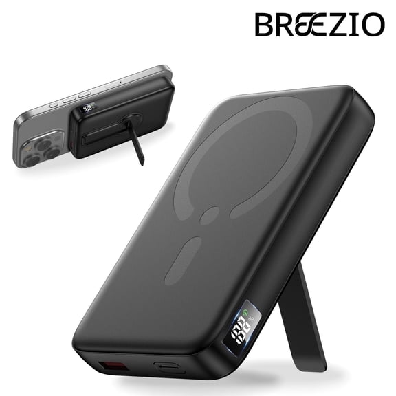 Magnetic Wireless Portable Charger, 12000mAh Power Bank, Fast Charging Battery Pack Compatible for iPhone 17/16/15/14/13, Black