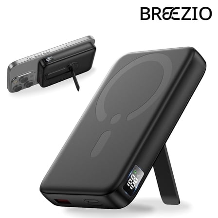 Magnetic Wireless Portable Charger, 12000mAh MagSafe Power Bank Compatible for iPhone 17/16/15/14/13, Fast Charging Battery Pack, Black