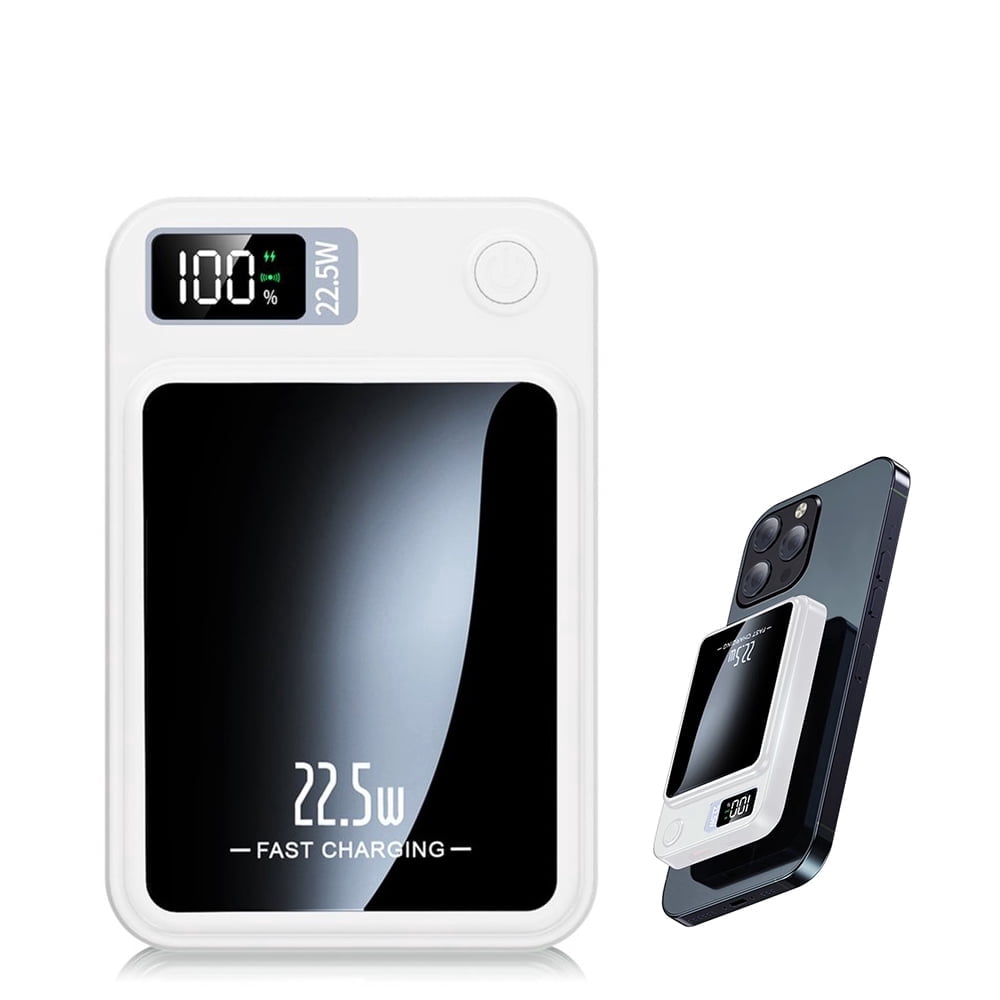Magnetic Wireless Portable Charger, 5000mAh Power Bank with PD20w Fast Charging, USB C in&Out Battery Pack, Compatible with Mag-Safe for iPhone 17/16/15/14/13 Series, Samsung, Android, and More