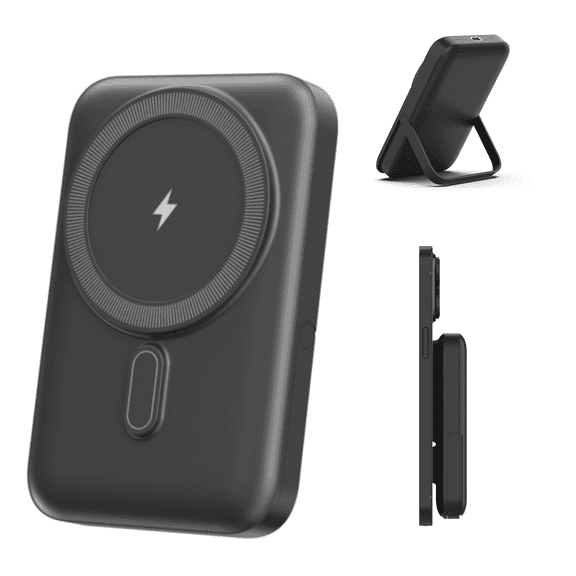 NIGOE Magnetic Wireless Power Bank 10000mAh Portable Charger 22.5W Fast Charging with LED Display, Dual-Bracket Compatible for iPhone 16/15/14 Series