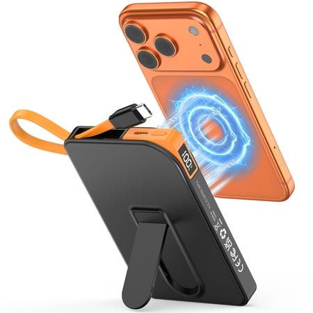 Magnetic Wireless Portable Charger, 10000mAh Power Bank 22.5W Fast Charging Battery Pack Compatible with iPhone 18/17/16/15/14/13 Pro Series, Black