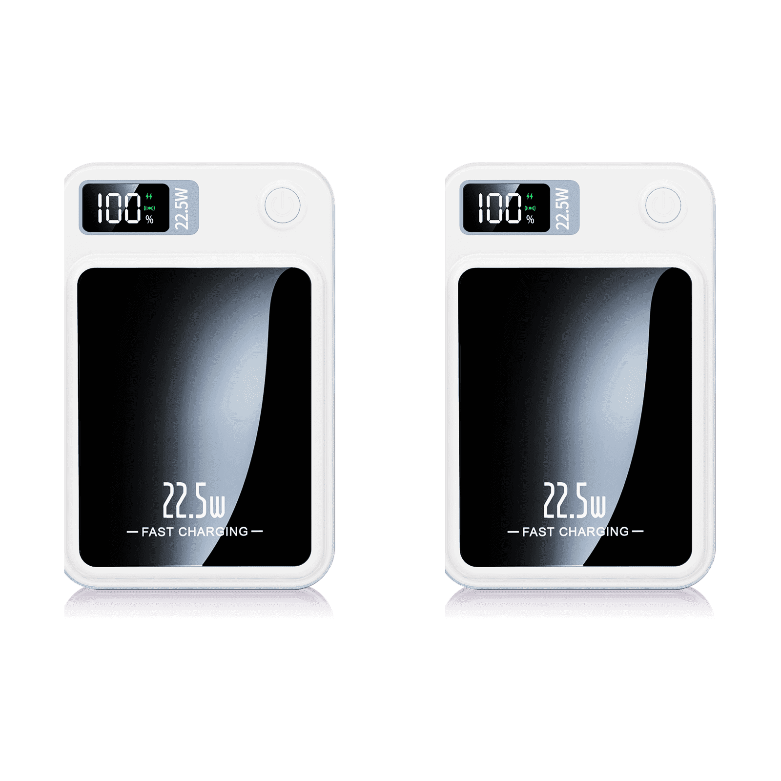Magnetic Wireless Power Bank 5000mAh, 22.5W Turbo Fast Charging with Precision LED Display, Outdoor Survival Essential for iPhone,for Samsung Tablet Devices White(2 Pack)