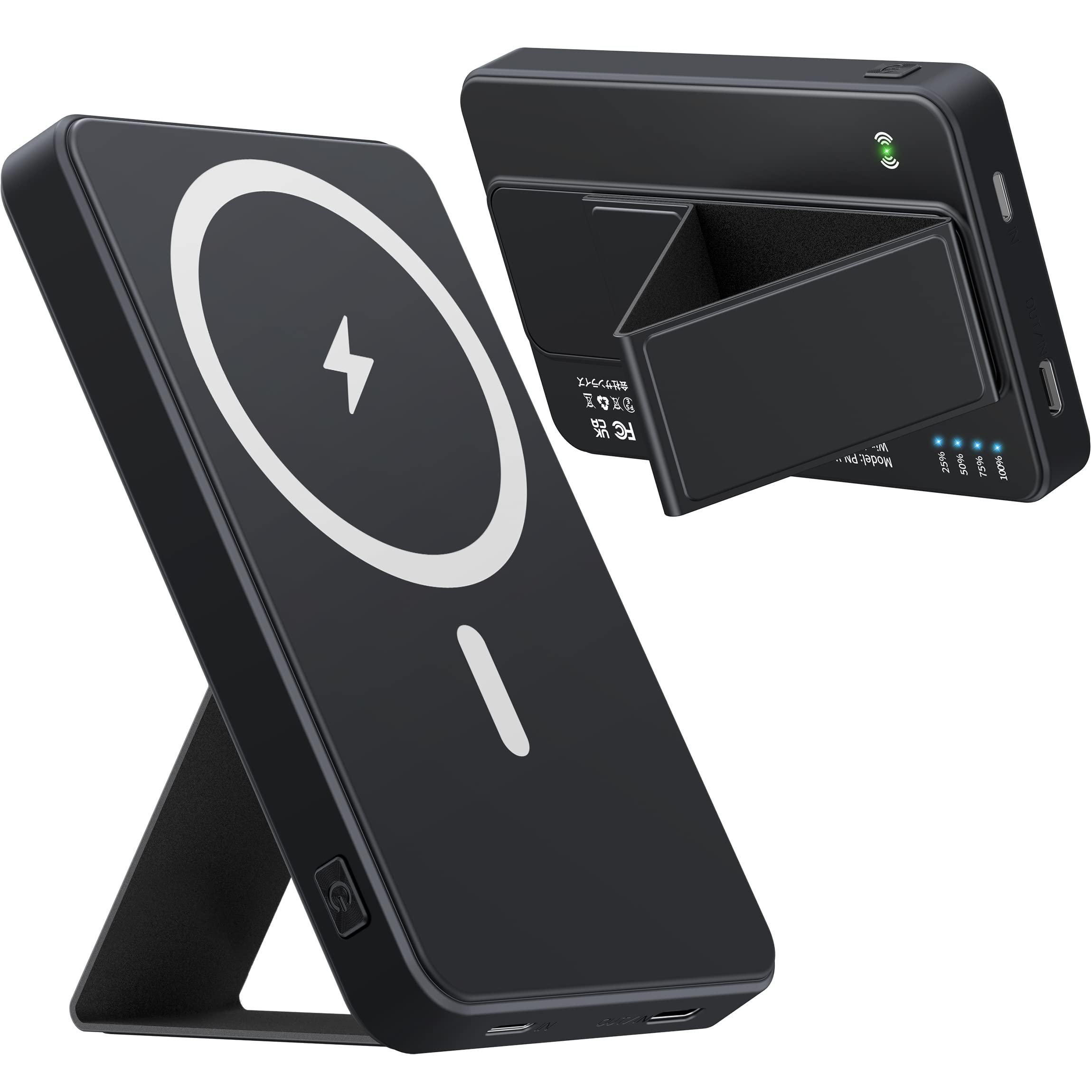 Magnetic Wireless Power Bank, Ultra-Thin 5000mAh Portable Charger Power ...
