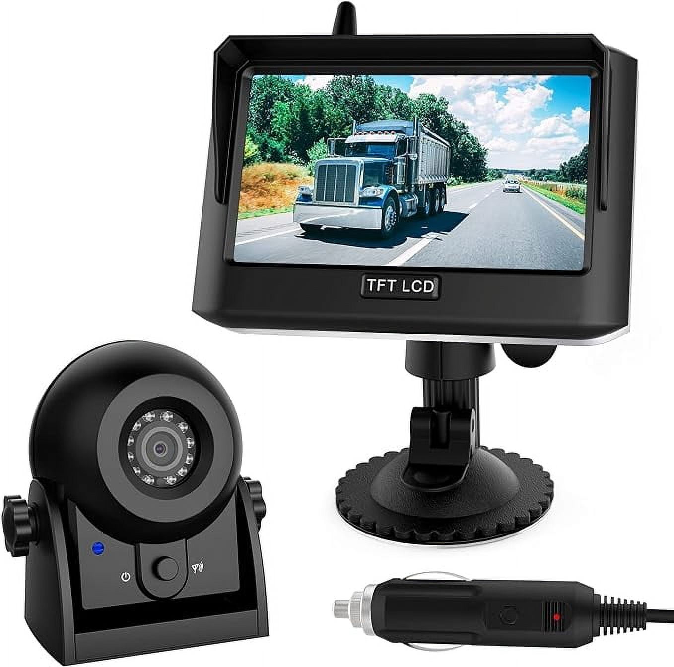 Magnetic Wireless Trailer Backup Camera System, 4.3inch TFT LCD Monitor ...