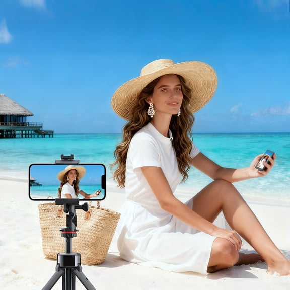 Magnetic Wireless Vlog Screen & Mini Monitor with Phone Clip Mount for iPhone 15 16 17 Android, External Display for Live Streaming & Video Shooting