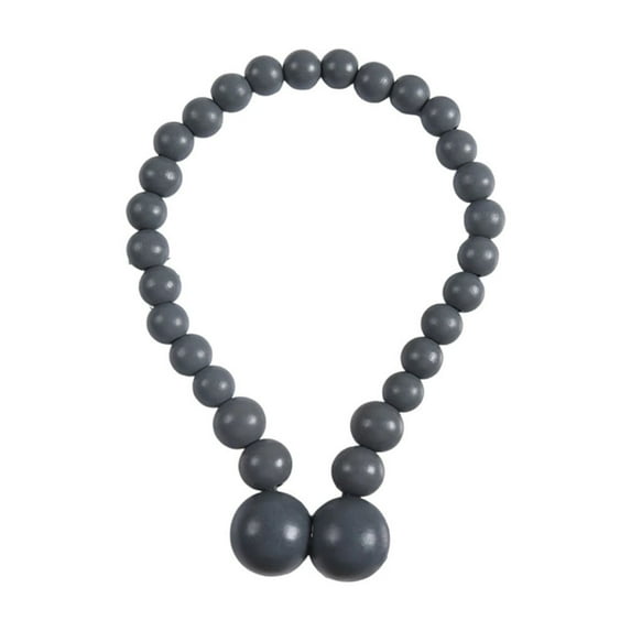 Magnetic Wood Bead Curtain Tiebacks, Curtain Holders for Boho Bedroom, Baby Nursery, Farmhouse Decor Gray