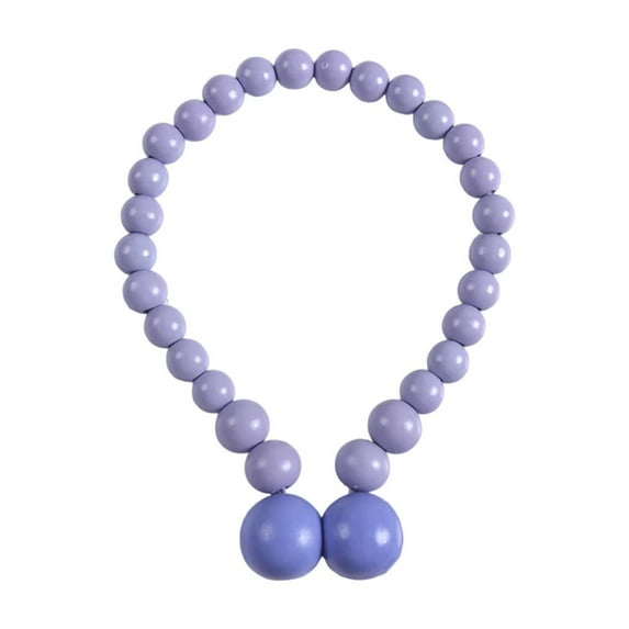 Magnetic Wood Bead Curtain Tiebacks, No Drilling Required and Easy to Use, for Bedroom, Bathroom, Farmhouse Decor, Purple