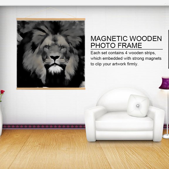 Magnetic Wood Frame For Posters Prints, Secure, Damage,Free Display, Modern Wall Art Solution