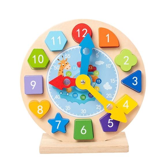 Magnetic Wooden Digital Clock Ornament Educational Learning Tool with Removable Number Blocks, Punctuality & Routine Development, Safe Durable Material