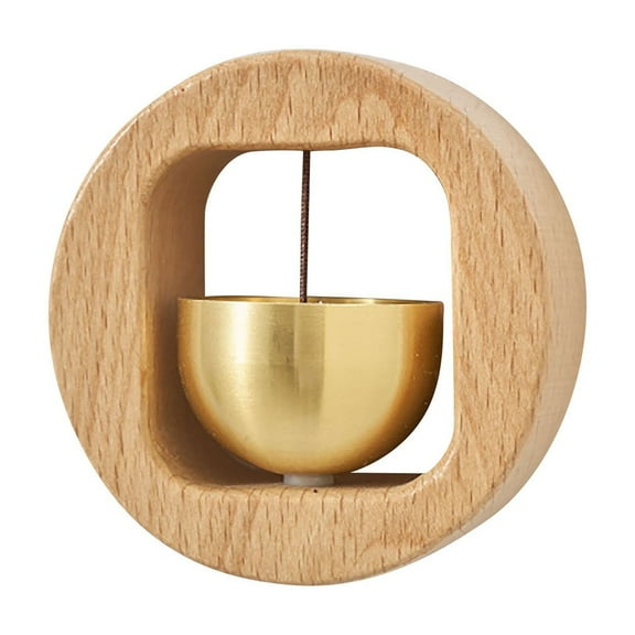 Magnetic Wooden Doorbell, Adhesive Hanging Jingle Doorbell for Door Opening, Refrigerator Decoration(D)