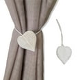 thumbnail image 1 of Evideco French Home Goods Curtain Holdbacks Magnetic Wooden Heart Curtain Tieback – Easy to Use, No Installation Needed – White, 1 of 6