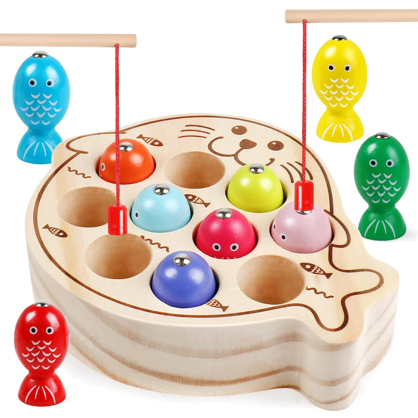 Magnetic Wooden Toys Fishing DHF10 Game,Toddler Magnetic Fishing Toys ...