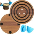 thumbnail image 1 of Magnetic Wooden Trivets for Hot Pots and Pans, 8 Inch Heat Resistant Acacia Wood Trivet with Non-Slip Silicone Rings, Magnetic Pot Holder Table Protector for Kitchen & Dining, 1 of 7
