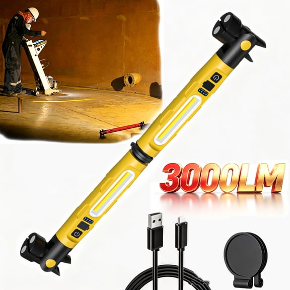 Magnetic Work Light, 3000LM Ultra Bright LED Magnetic Light Bar, 5200mAh, Portable Under Hood Lights Machanic Tools for Car Repairing, Inspection, Garage, Emergency,under hood work light bar