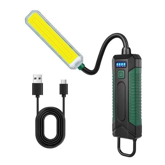 Magnetic Work Light with 360° Flexible Gooseneck, Rechargeable 2000mAh LED Work Light with Hook, 5 Modes, COB Inspection Tool for Auto Repair, Emergency, Camping, Workshop, Fathers Day Dad Gift