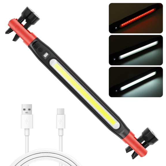 Magnetic Work Light, Bright LED Under Hood Light Bar with Hanging Hook, 3 Lighting Modes Rechargeable Cordless Mechanic Light for Car Repair Outdoor Camping Garage Workshop