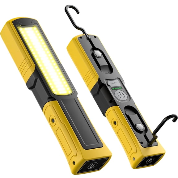 Magnetic Work Light Portable,Under Hood Work Light Bar with Flashlight,360 Rotatable Hook Multifunctional Foldable Design,5 Lighting Modes 3000LM LED Mechanic Light for Car Repairing Garage Workshop