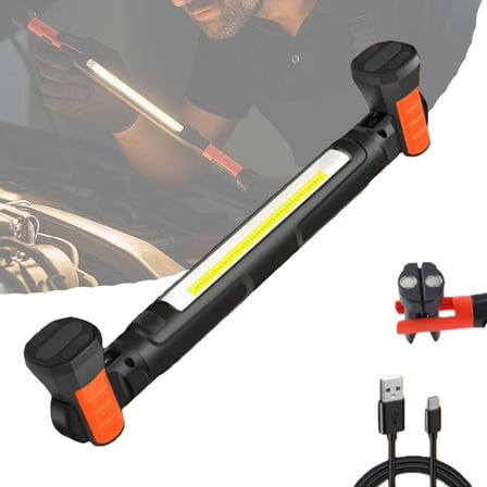 Magnetic Work Light, Underhood Work Light Bar Rechargeable LED Light, Hands-Free Beam for Home Work & DIY