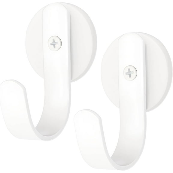 Magnetic Wreath Hanger, Metal Front Door Wreath Hooks with Rubber Coated, Black, 2 Pcs