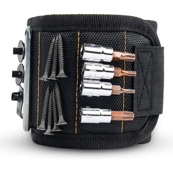 Magnetic Wristband with 15 Strong Magnets for Holding Screws Nails Drill Bits Holding Tools Best Unique Tool Gift for DIY Handyman Father Dad Husband Boyfriend Men Women,2 years Warranty