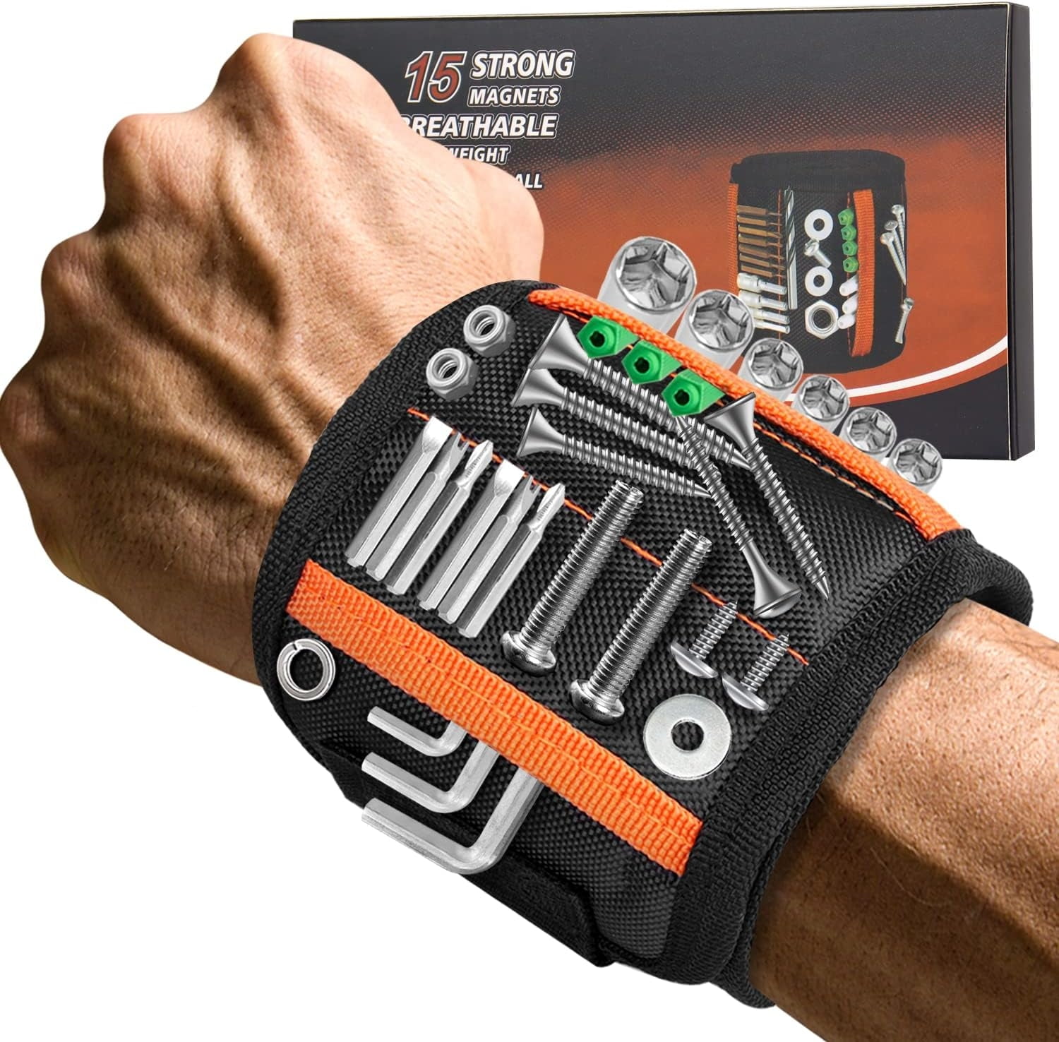 Magnetic Wristband Tool Gift for Men, Fathers Day Dad Gifts for