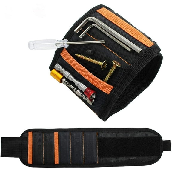 Magnetic Wristband Tools for Holding Screws,Nails, Drilling Bits,Magnetic Wrist Tool Holder Belts with 10 Strong Magnets,Tool Organizers and Gift for Men,Father/Dad, Husband, Boyfriend, Women,Black