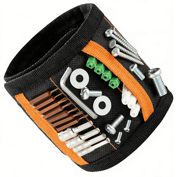 Prichor Magnetic Wristband for Tools, Tool Belt Wrist Band with 20 Powerful Magnets, Adjustable Wrist Screws Holder, Gifts for Men Dad Mechanic Woodworker Handyman