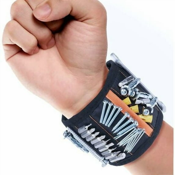 Magnetic Wristband with Strong Magnets for Holding Screws, Nails, Small Tools, Special Gift for Men, Electrician, Mechanic, DIY Crafts