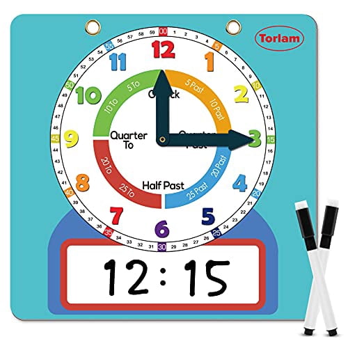 Magnetic Writable Dry Erase Learning Clock | Clock for Kids Learning to ...