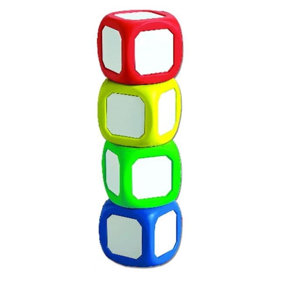 Magnetic Write-On Wipe-Off Dice Set- Of 4 Small Dice In Assorted Colors