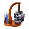 thumbnail image 1 of Magnetic Yarn Holder with Tool Organizer – Mahogany Wood Crochet Stand for Knitting by Artowell, 1 of 8
