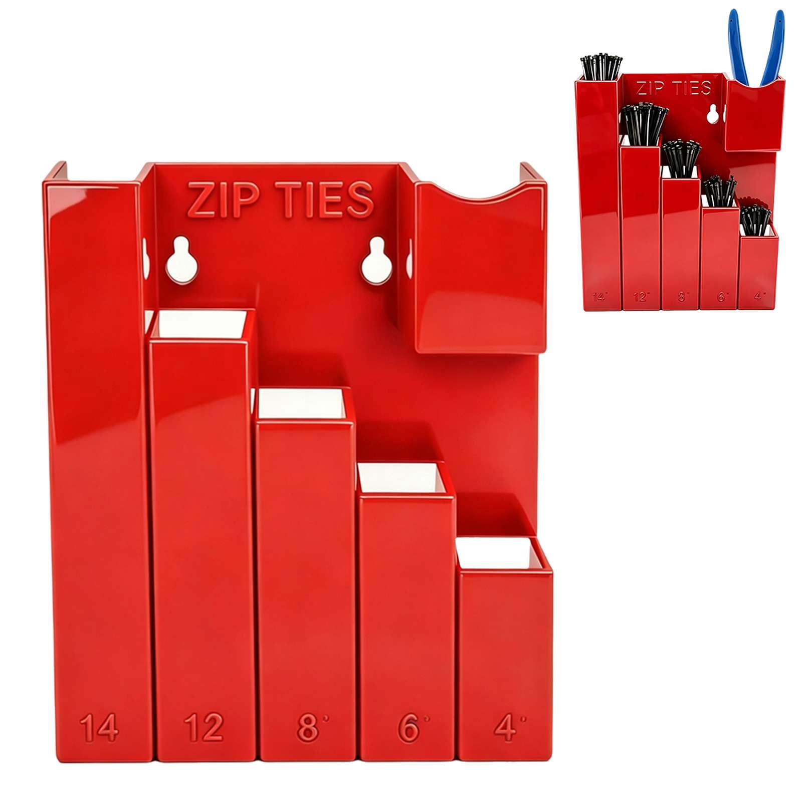 Magnetic Zip Tie Holder and Wall Mount Organizer Cable Tie Storage Rack ...