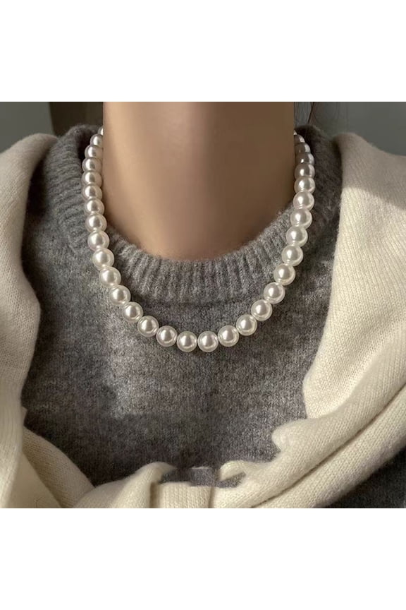 Magnetic buckle,Perfect circle,Pearl necklace