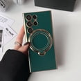 thumbnail image 1 of Magnetic case for Samsung Galaxy S23 [Compatible with MagSafe], Wireless Charging Cover with Ring Kickstand Lens Protection Plating Shockproof Slim Lightweight Fashion Case - Darkgreen, 1 of 9