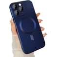 thumbnail image 1 of Magnetic case for iPhone 11 Pro Max Phone Case for Women, Matte Luxury Soft Metallic Luster Design and Camera Lens Protector, Compatible with Magsafe Case for iPhone 11 Pro Max 6.5"-Dark Blue, 1 of 7