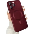 thumbnail image 1 of Magnetic case for iPhone 11 Pro Max Phone Case for Women, Matte Luxury Soft Metallic Luster Design with Camera Lens Protector, Compatible with Magsafe Case for iPhone 11 Pro Max 6.5"-Red Wine, 1 of 13