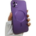 thumbnail image 1 of Magnetic case for iPhone 12 Phone Case for Women, Matte Luxury Soft Metallic Luster Design with Camera Lens Protector, Compatible with Magsafe Case for iPhone 12 6.1"-Purple, 1 of 12
