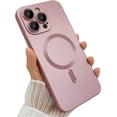 thumbnail image 1 of Magnetic case for iPhone 12 Pro Max Phone Case for Women, Matte Luxury Soft Metallic Luster Design with Camera Lens Protector, Compatible with Magsafe Case for iPhone 12 Pro Max 6.7"-Pink, 1 of 7