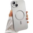 thumbnail image 1 of Magnetic case for iPhone 13 Mini Phone Case for Women, Matte Luxury Soft Metallic Luster Design with Camera Lens Protector, Compatible with Magsafe Case for iPhone 13 Mini 5.4"-Silver, 1 of 14