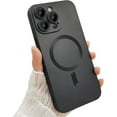 thumbnail image 1 of Magnetic case for iPhone 13 Pro Phone Case for Women, Matte Luxury Soft Metallic Luster Design with Camera Lens Protector, Compatible with Magsafe Case for iPhone 13 Pro 6.1" - Black, 1 of 12
