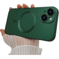 thumbnail image 1 of Magnetic case for iPhone 14 Phone Case for Women, Matte Luxury Soft Metallic Luster Design with Camera Lens Protector, Compatible with Magsafe Case for iPhone 14 6.1" - Green, 1 of 14