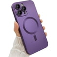 thumbnail image 1 of Magnetic case for iPhone 14 Pro Max Phone Case for Women, Matte Luxury Soft Metallic Luster Design with Camera Lens Protector, Compatible with Magsafe Case for iPhone 14 Pro Max 6.7"-Purple, 1 of 14