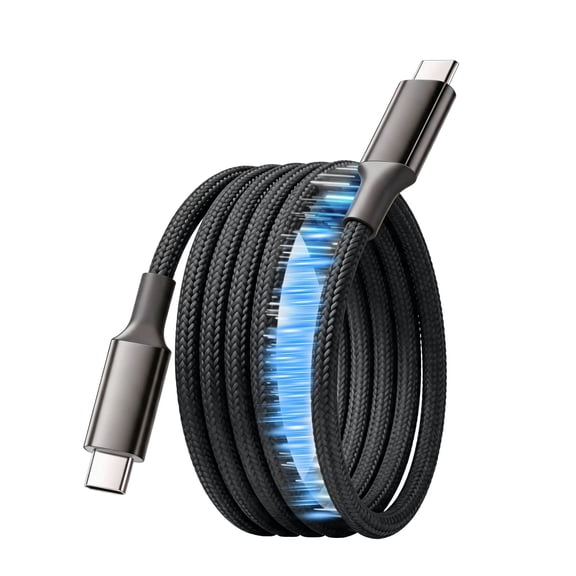 Magnetic charging cable USB C to USB C cable(6ft,100W)Black