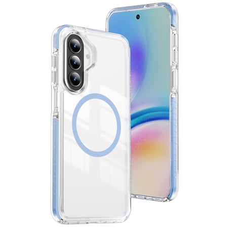 Magnetic for Samsung Galaxy A37 5G Case (Built-in Magnets) (Military Grade Drop Protection) Slim Transparent Shockproof Phone Case,