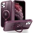 thumbnail image 1 of for iPhone 11 Pro Max Case with Invisible  Ring Stand Translucent iPhone 11 Pro Max Phone Case 6.5" [Compatible with MagSafe][Great Grip Feeling], Wine Red, 1 of 7