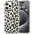 thumbnail image 1 of Magnetic for iPhone 15 Case Compatible with Magsafe Military-Grade Drop Protection Clear Phone Case Design Black Leopard Print Glitter Sparkly Cover, 1 of 6