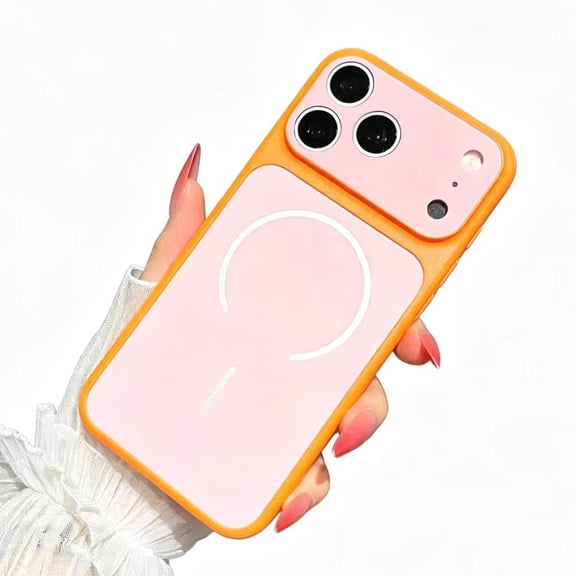 Magnetic for iPhone 17 Pro Max Case ,Two-Tone Macaron Color Block, (Compatible with MagSafe)Matte Acrylic Back, Shockproof Protective Cover,