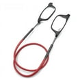 thumbnail image 1 of Magnetic hanging neck reading glasses Portable Unisex magnet reading glasses long leg telescopic cover head frame-125°-Black+Red, 1 of 5