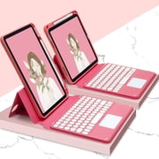 Magnetic iPad 10th Generation 2022 Keyboard Case with Touchpad Cute Color Keyboard Vertical Stand Movable Clear Back Case Detachable Keyboard